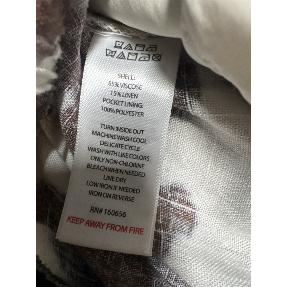 sincerely jules Pull On Cow Print Linen Blend  Pant Size S - Picture 5 of 6